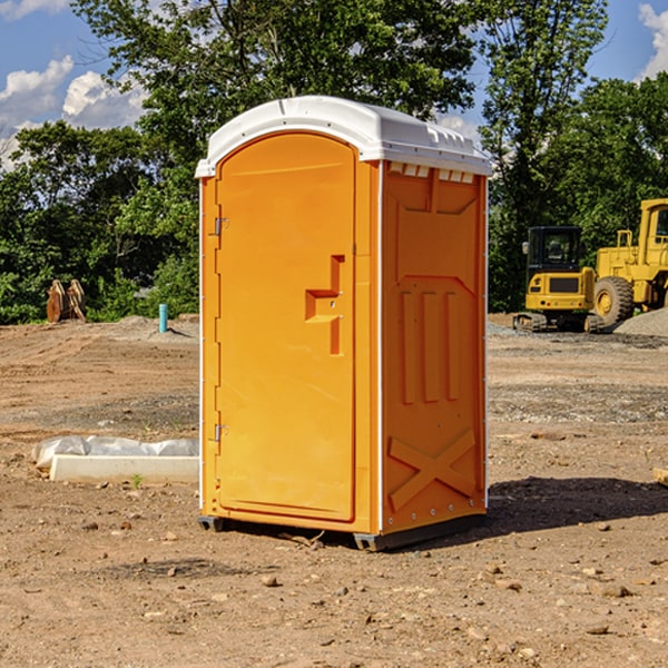 how often are the portable restrooms cleaned and serviced during a rental period in Prairie View KS